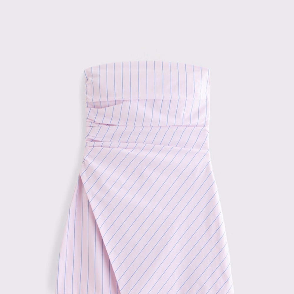 Abercrombie & Fitch Pink and Blue Strapless Dress